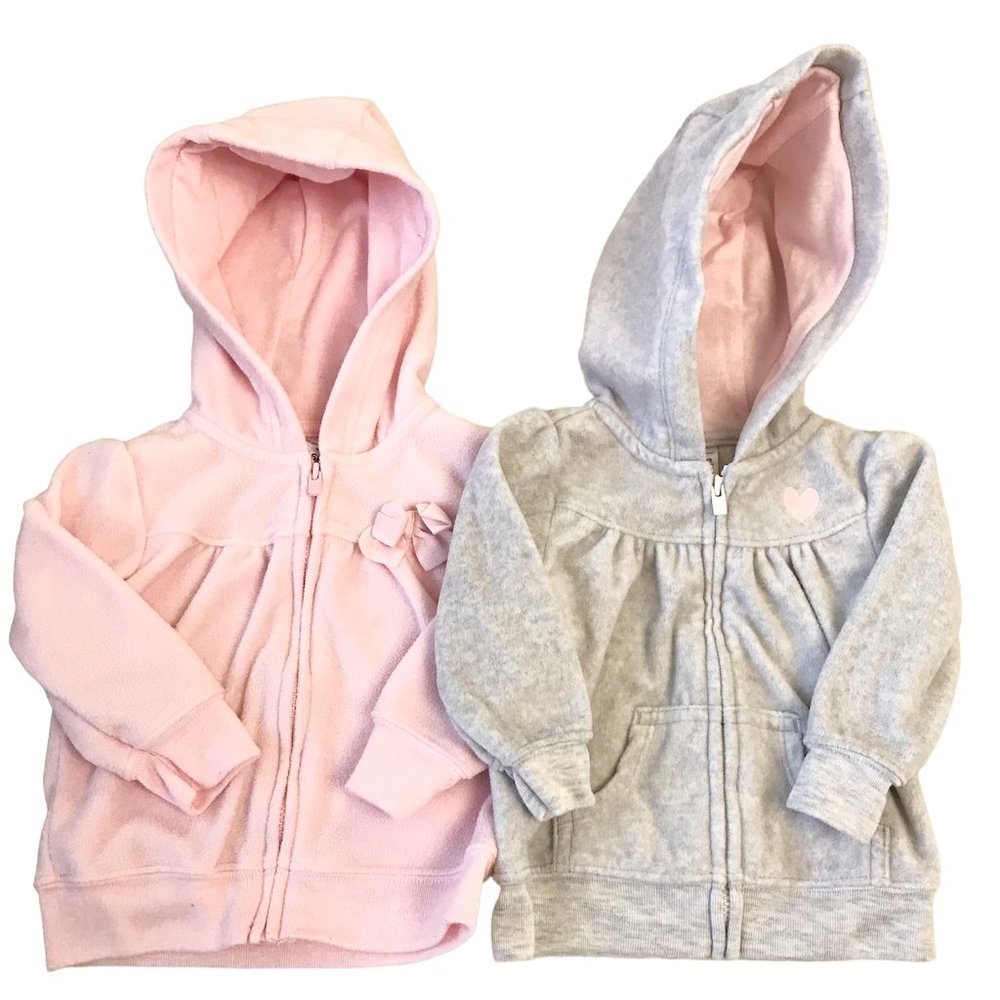 Simple Joys by Carter's Hoodie for babies 3-6 Months Pink & Gray, Pre-owned